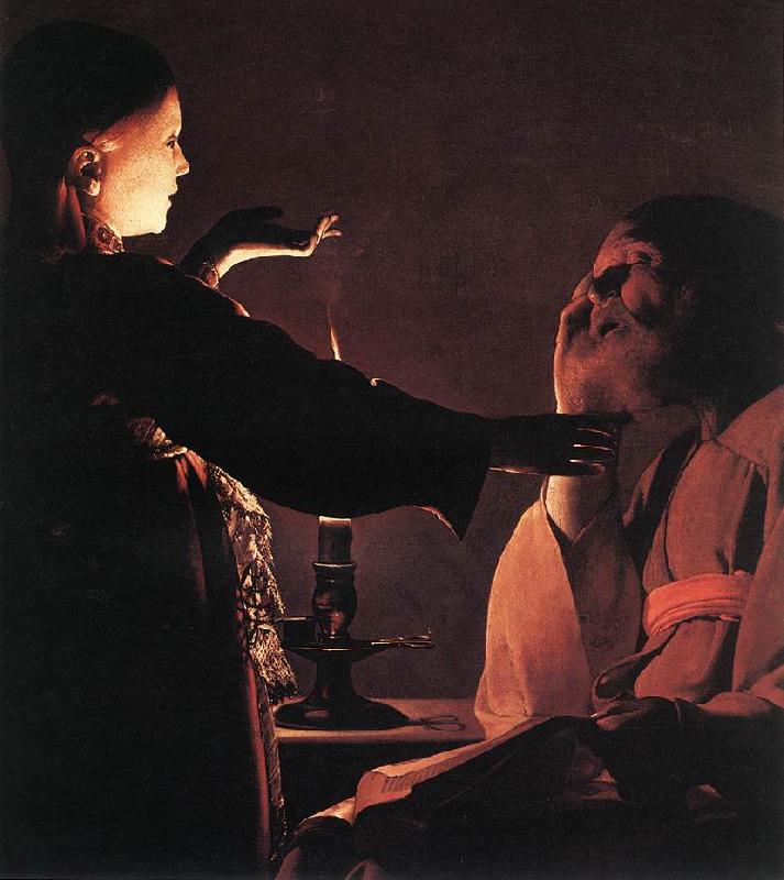 LA TOUR, Georges de The Dream of St Joseph (detail) f oil painting picture